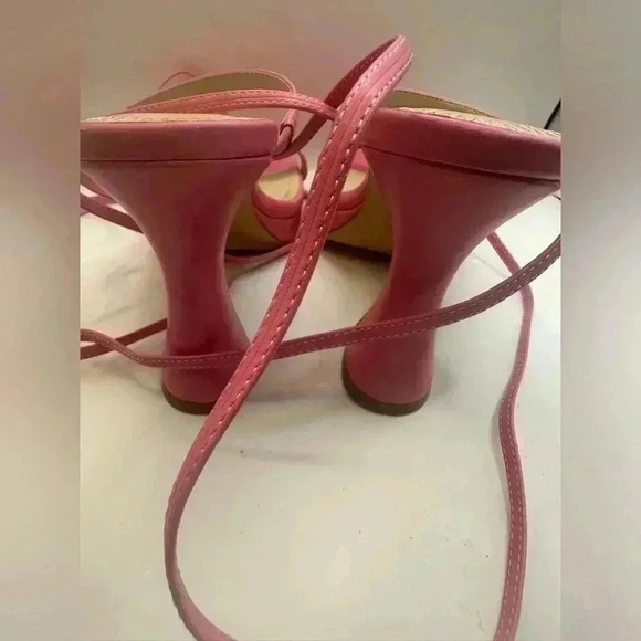 BP Women's Pink Punch Netta Flared Heel Platform Sandals Size 9 - Picture 6 of 7